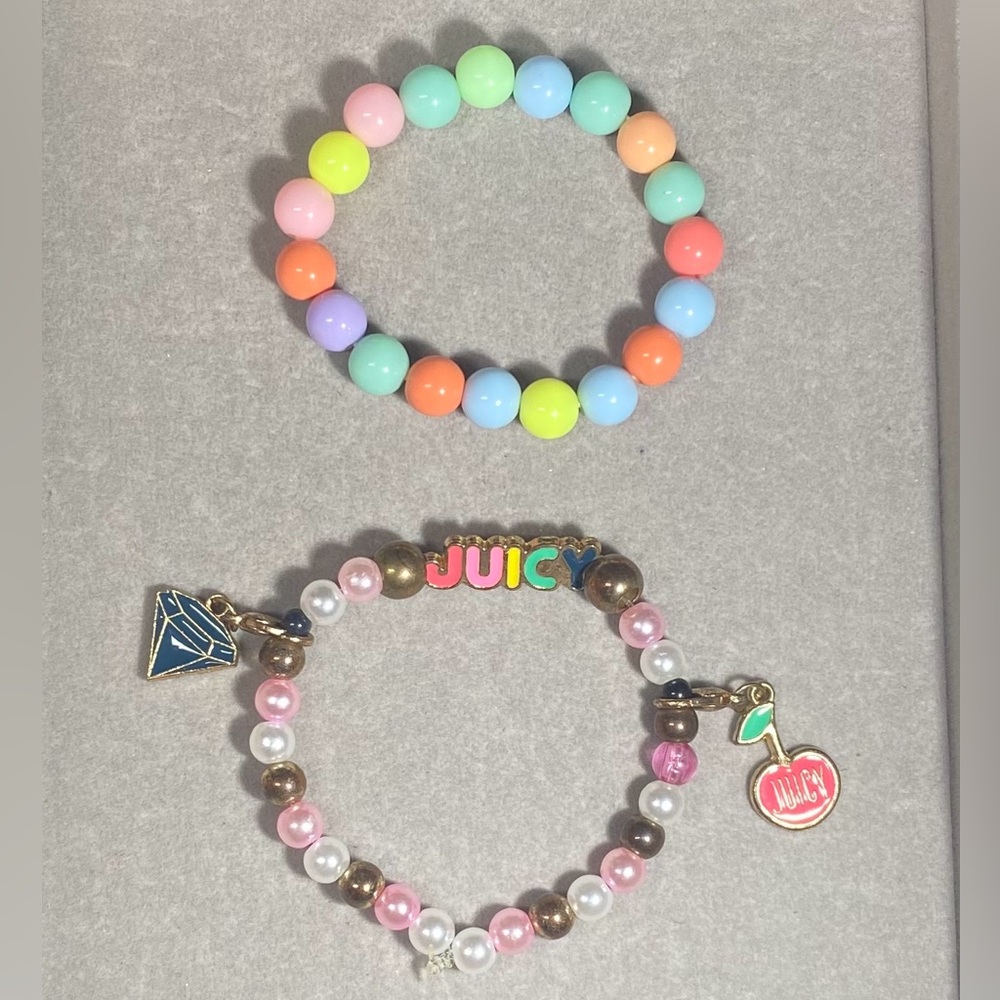 Hand Crafted Juicy Couture & Colorful Bracelet Set For Kids